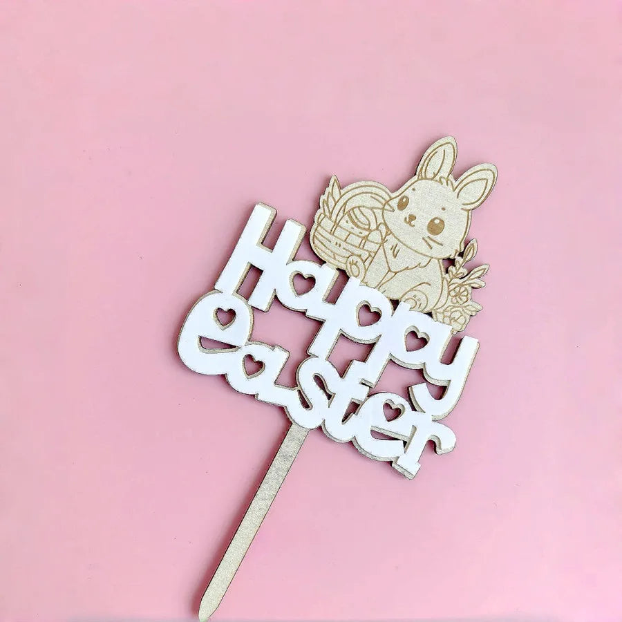 Easter Birthday Cute Rabbit Letter Acrylic Party Birthday Cake Decorating Supplies Party Supplies Cake Decorating Supplies 1 Piece