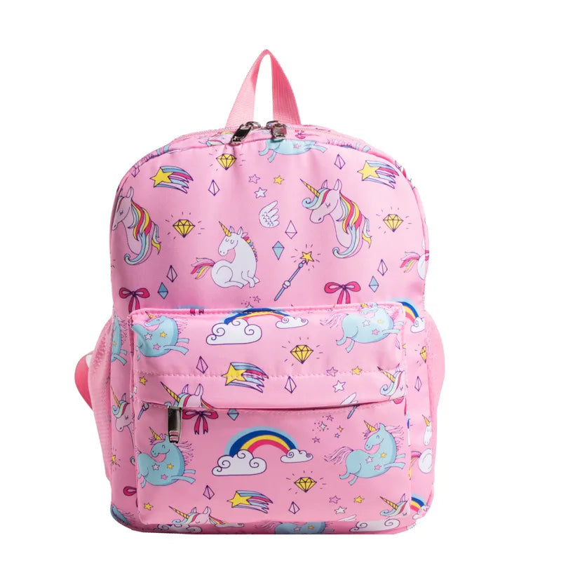 New Kindergarten Schoolbag Cute Cartoon  Girls Printed Cloth Backpack Outdoor Leisure Backpack Wholesale