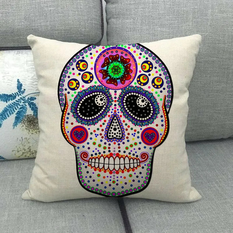 Halloween Fashion Skull Linen Couch & Sofa Decor