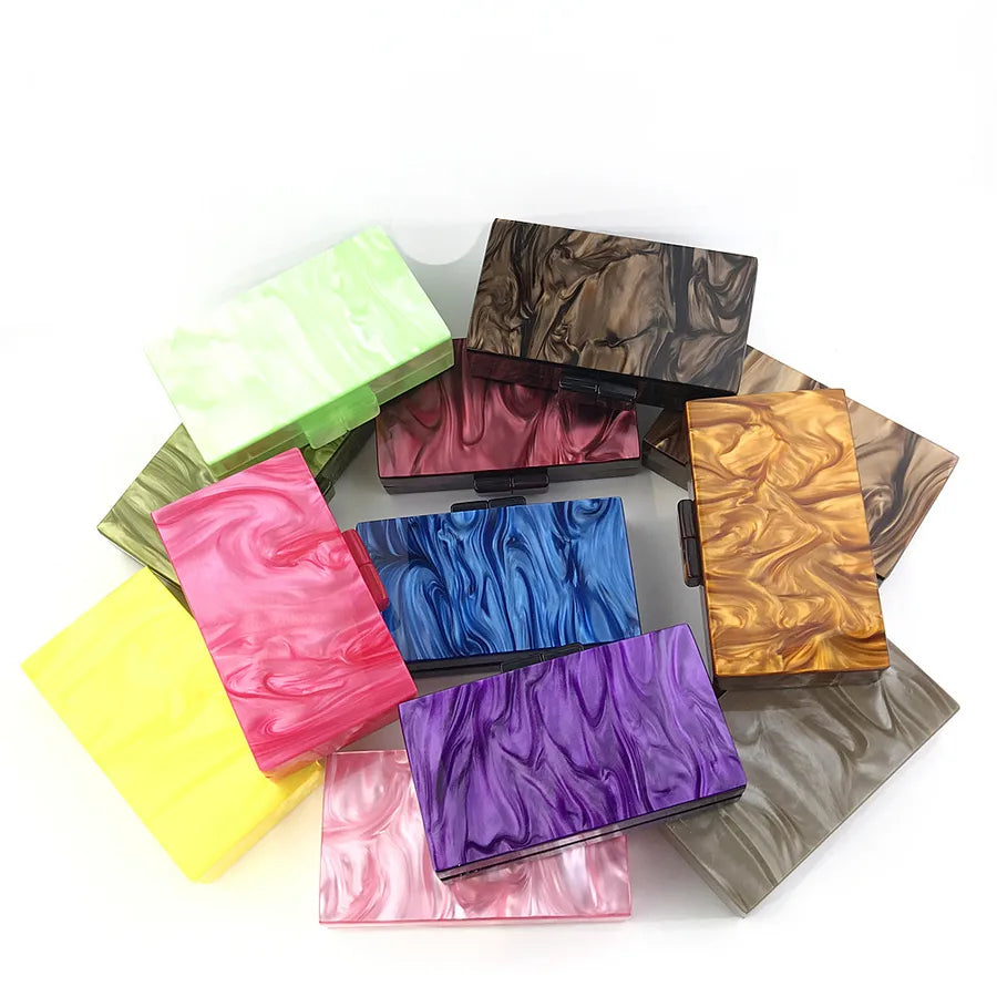 Hengmei  New Dinner bag Large-grain Pearlescent Acrylic Women's bag Women's Clutch Acrylic bag