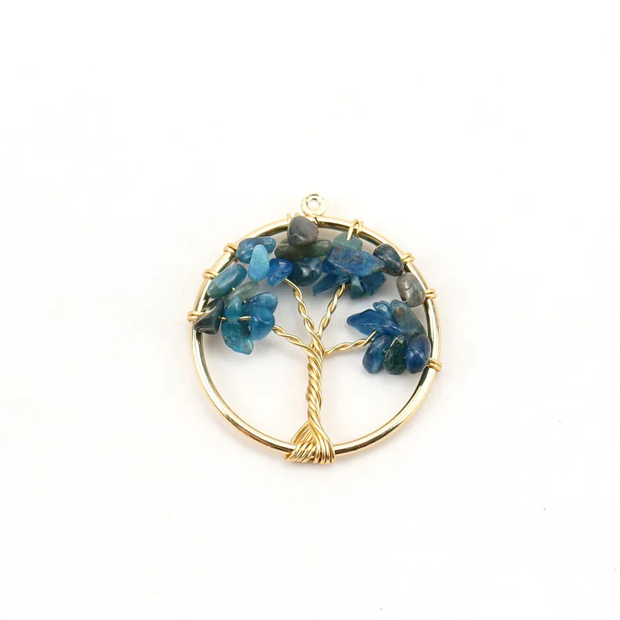 simple style lucky tree natural stone agate wholesale pendants