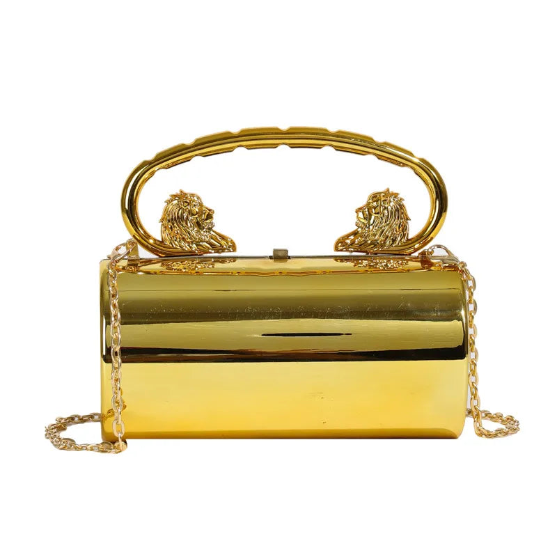 Women's Pu Leather Solid Color Elegant Cylindrical Lock clasp Crossbody Bag