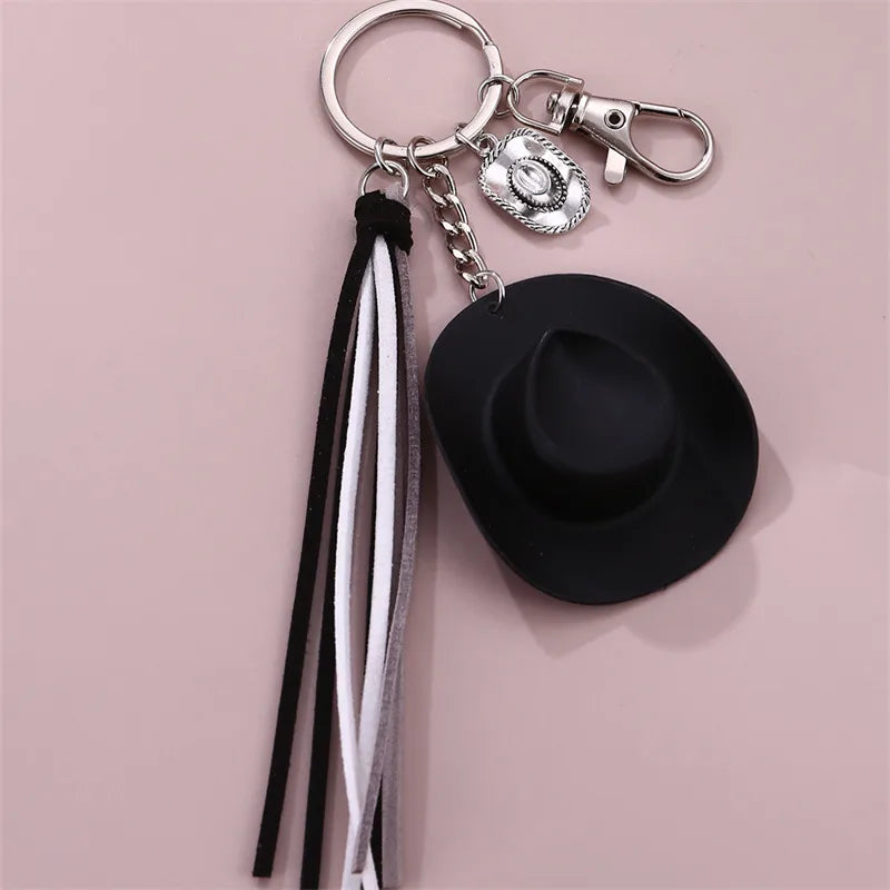 Casual Preppy Style Simple Style hat Alloy Plastic Tassel Bag Pendant Keychain