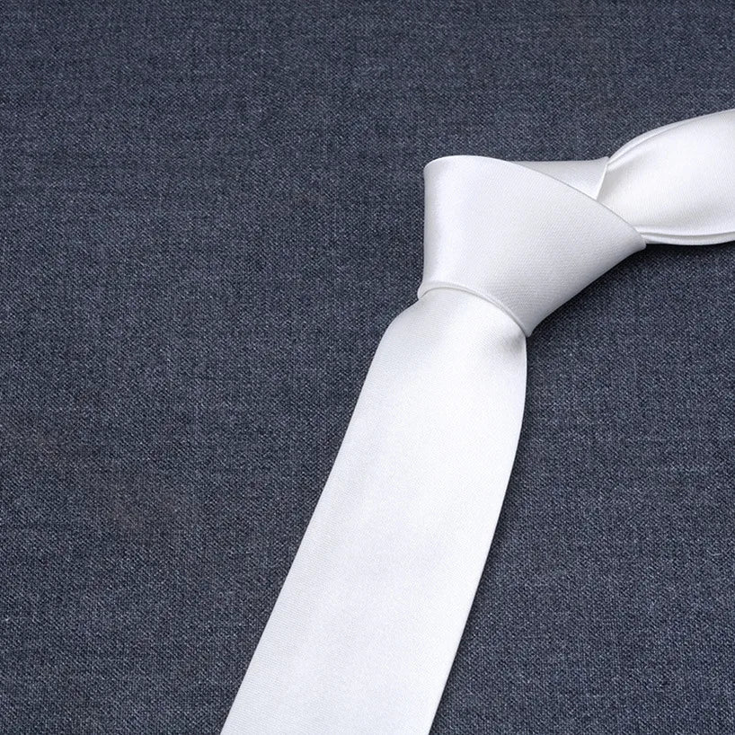 formal solid color polyester satin unisex tie