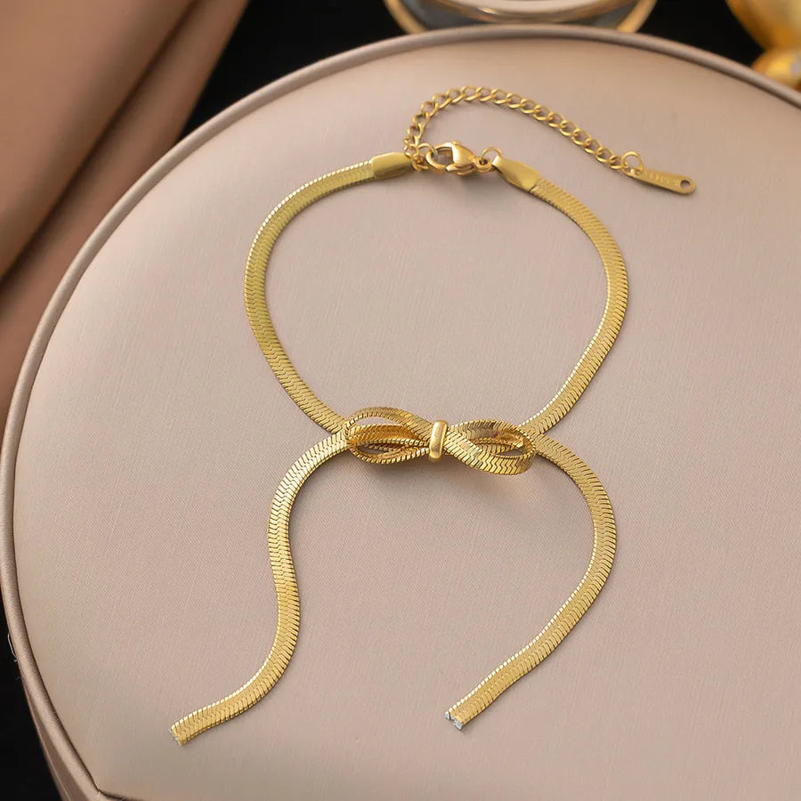 Elegant Simple Style Geometric 304 Stainless Steel Paperclip Chain cable chain Bracelets In Bulk