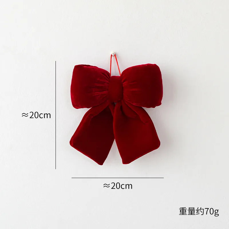 Nuchi Large Velvet Christmas Decoration 3D Christmas Tree Ornament DIY Embroidery Festive Butterfly Knot Holiday Craft