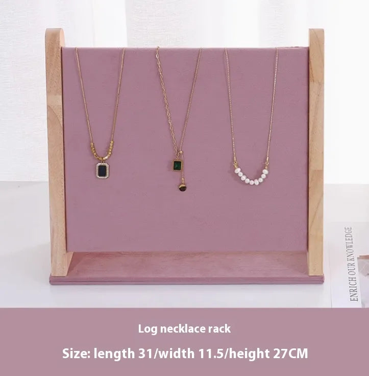 1 Piece solid wood Retro Classic Style Solid Color Jewelry Rack