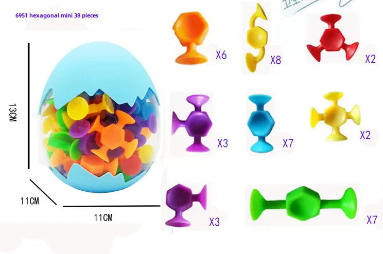 Hot Suction Cup Soft Building Blocks Suction Music Sticky Music Children's Educational DIY Variety Matching Building Blocks Toy