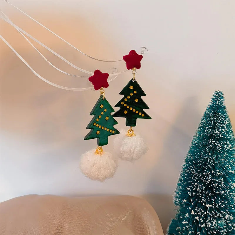 Handmade Christmas Festive Tassel Earrings Original Design Geometric Pattern Zinc Alloy Women's Jewelry Accessories Ear Jewelry