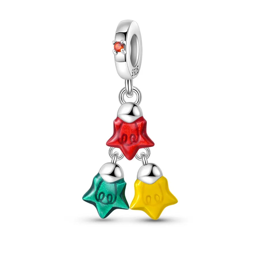 Charming Bead Pendant 925 Pure Silver Christmas Tree Bell Socks Snowflake Bracelet Accessories Attractive Jewelry Parts