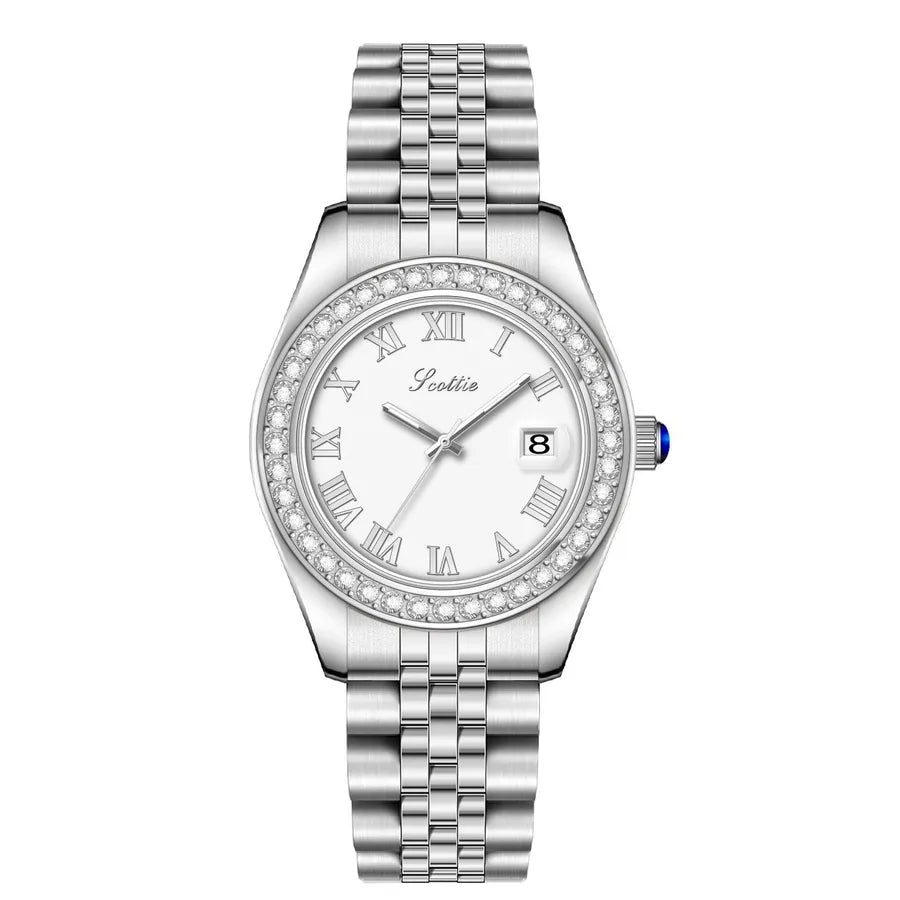Retro Classic Style Solid Color Butterfly Double Snap Quartz Watch Women's Watches