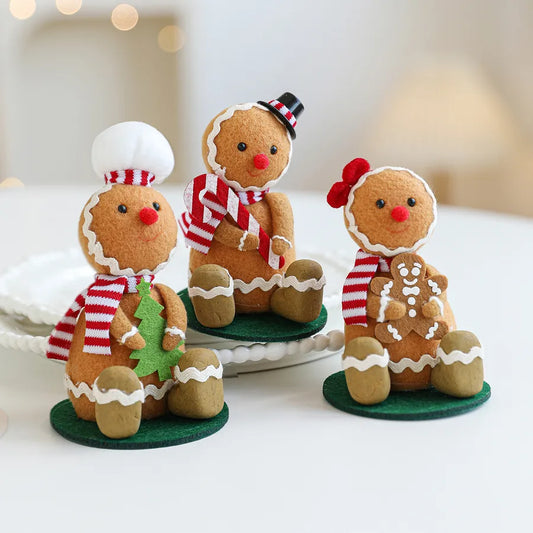 Christmas Gingerbread Man Tabletop Decoration Scene Arrangement Dolls Plush Material Southeast Asian Style New Version