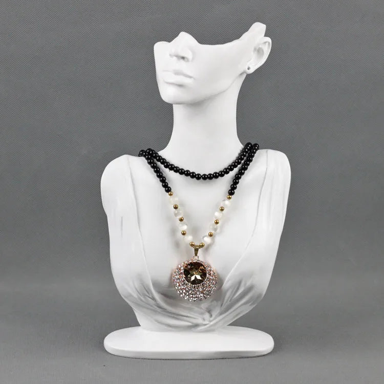 Resin Model Portrait Jewelry Necklace Display Stand Earring Holder Counter Top Props Artistic Style Art Painting Surface Mount