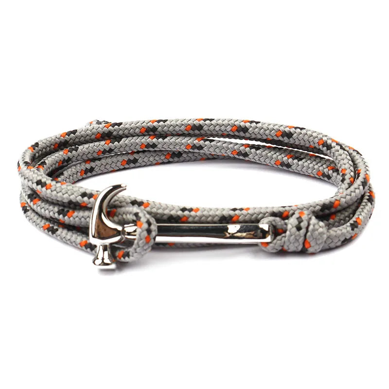 Casual Simple Style Hammer Alloy rope Layered Unisex Bracelets