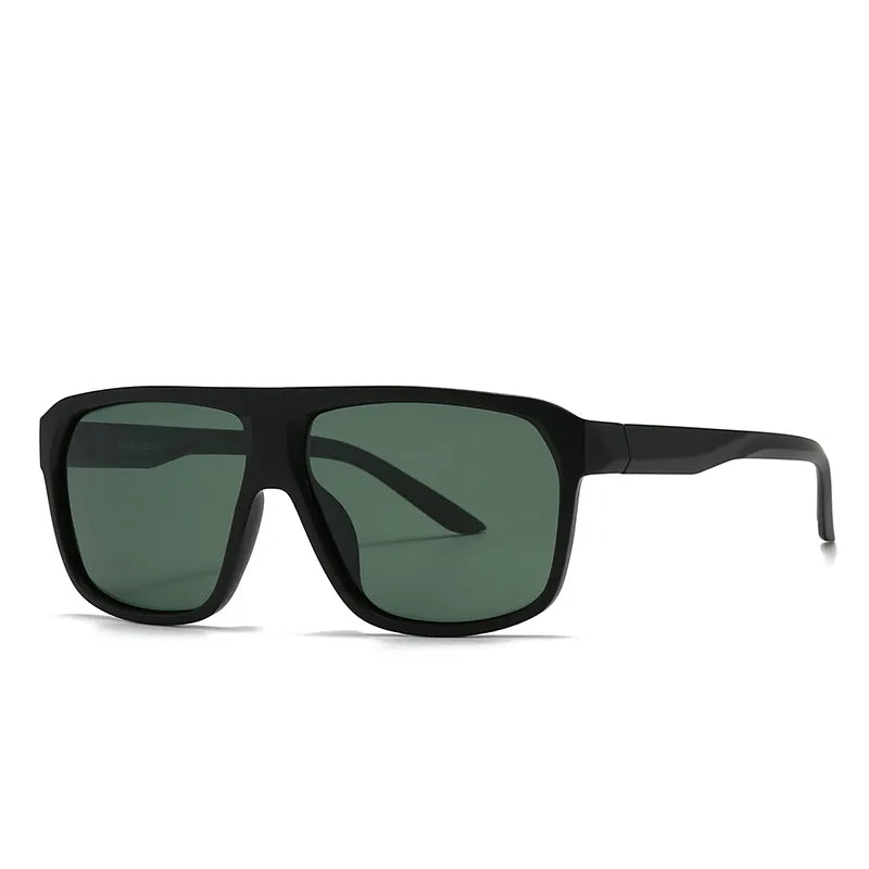 Casual Modern Style Solid Color PC Polarized Light Square Full Frame Men's Sunglasses