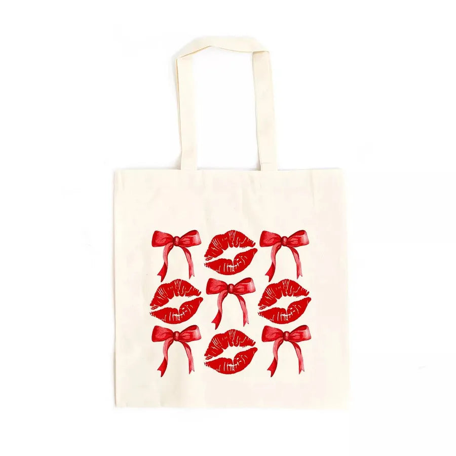 Student Cute Butterfly Knot Printed Canvas Bag Single Shoulder Foldable Shopping Handbag Ladies Tote Bag