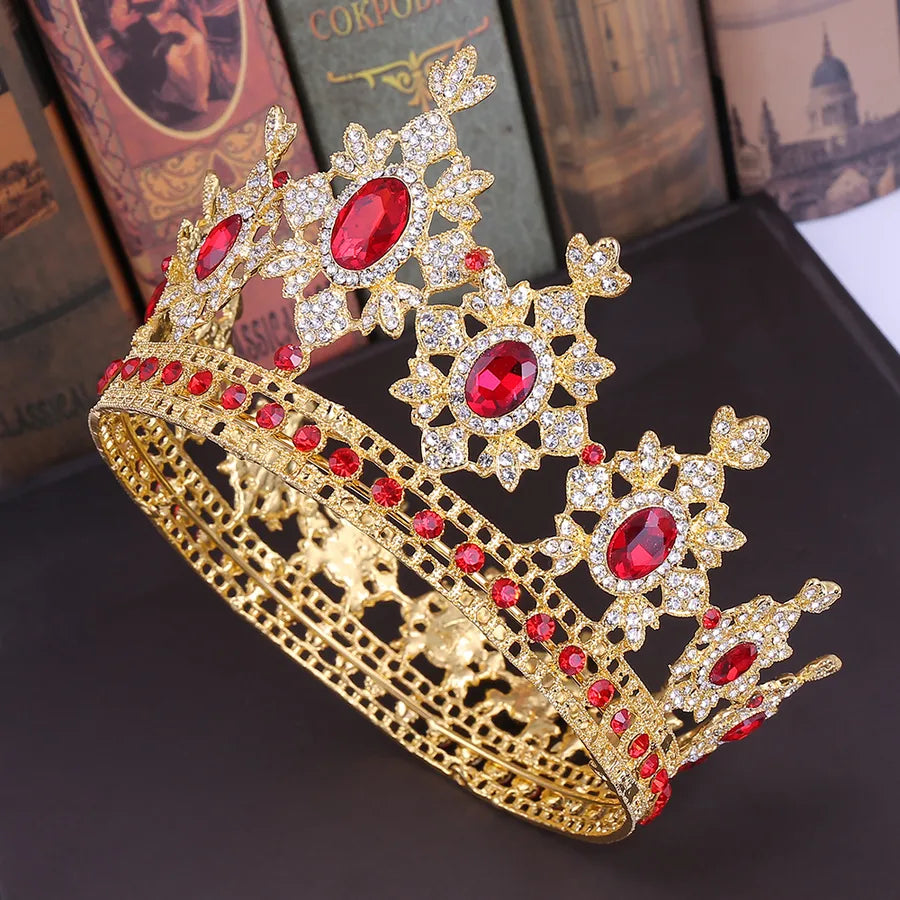fashion round alloy inlay rhinestones crown 1 piece