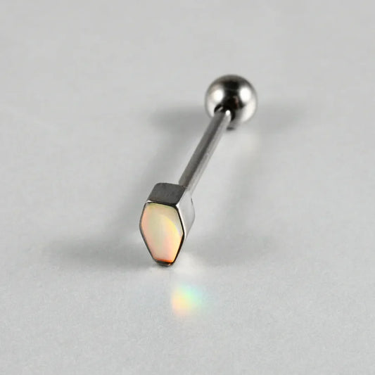 1 Piece Lip Rings Casual Elegant Vacation Coffin Horse Eye G23 Titanium Resin Opal Polishing Resin Opal Tongue Rings