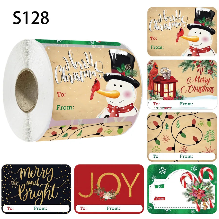 Christmas Cute Vacation Santa Claus Kraft paper adhesive sticker Christmas