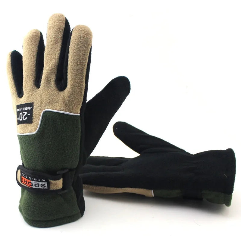 Gloves Men's Winter Couple's Gloves Riding Men's and Women's Winter Cycling Cold-proof Warm Outdoor Fleece Gloves