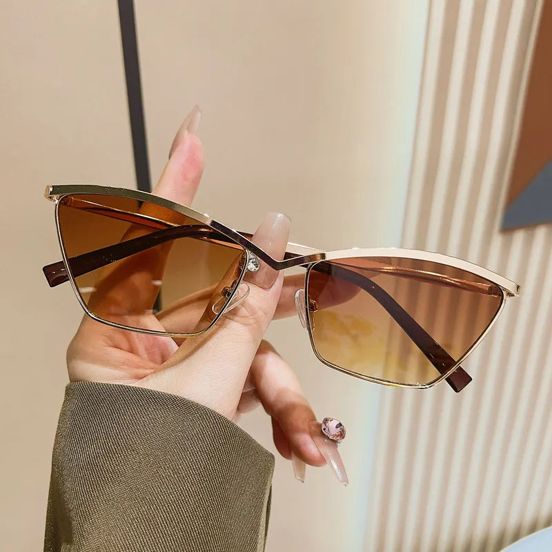 Simple Style Classic Style Solid Color Ac Cat Eye Full Frame Women's Sunglasses