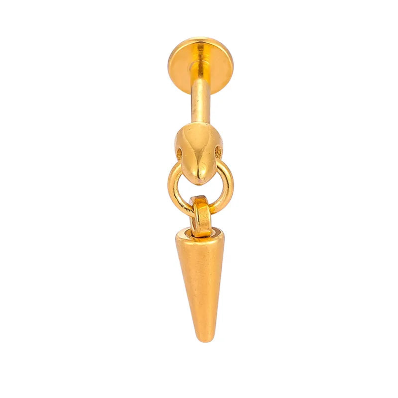 1 Piece Lip Rings Casual Simple Style Geometric Bee 316L Stainless Steel  Polishing Plating Zircon 18K Gold Plated Lip Rings Ear Cartilage Rings & Studs Nose Rings & Studs