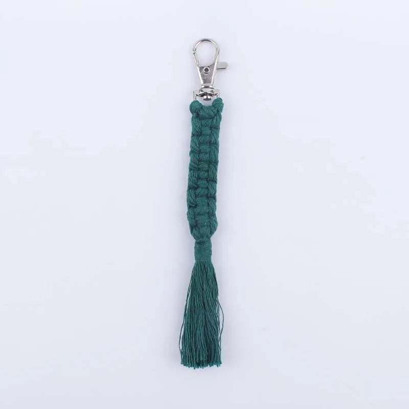 simple style korean style solid color cotton unisex bag pendant keychain