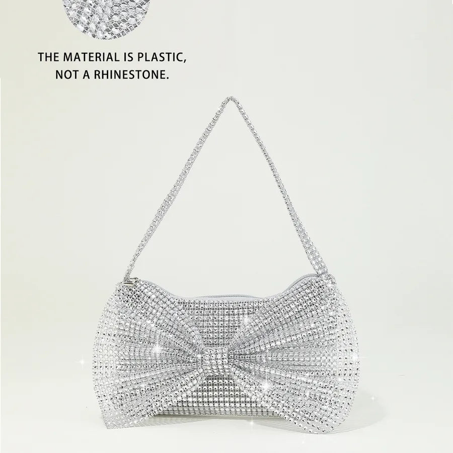 New Mini Party Evening Bag Glittering Rhinestone Embellished Butterfly Knot Decoration Unique Design Handbag Fashionable Clutch