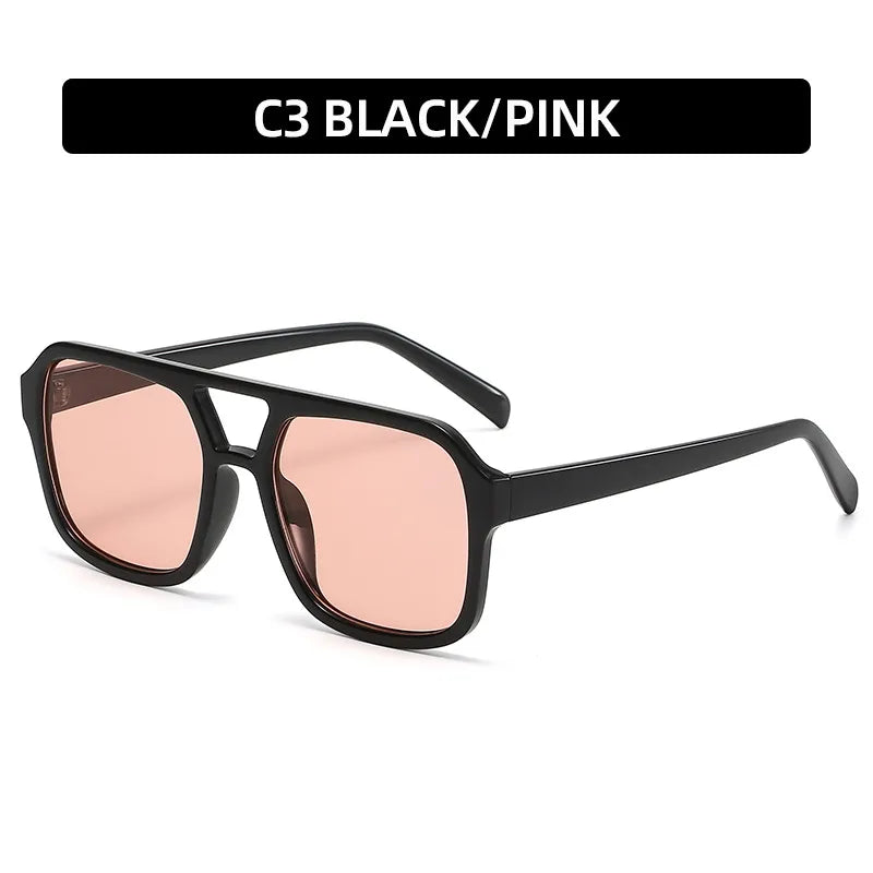 women's casual fashion sports geometric resin square full frame sunglasses