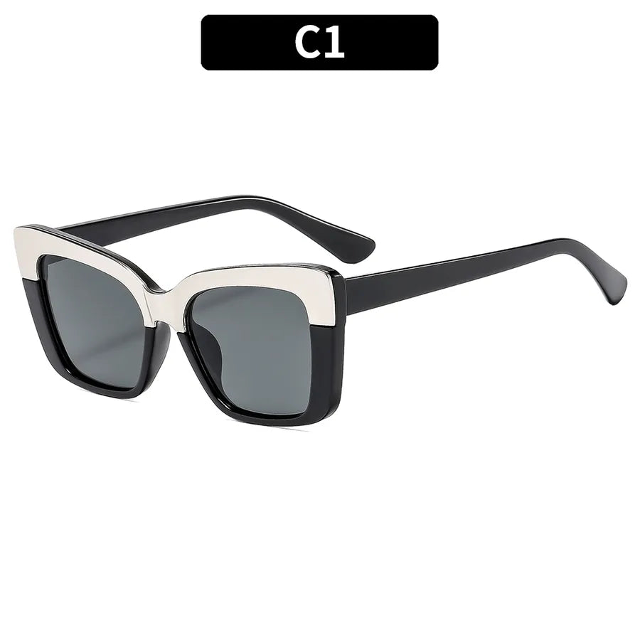 Casual Color Block Ac Square Full Frame Men's Sunglasses