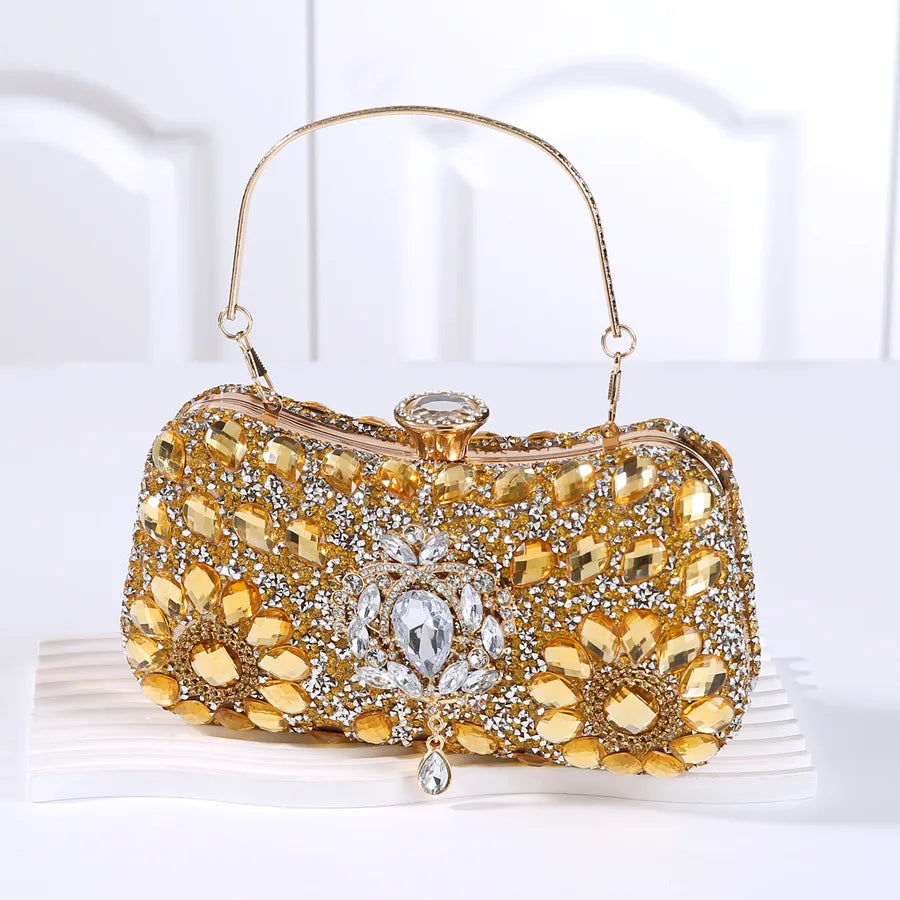 Polyester Geometric Rhinestone Square Evening Bags