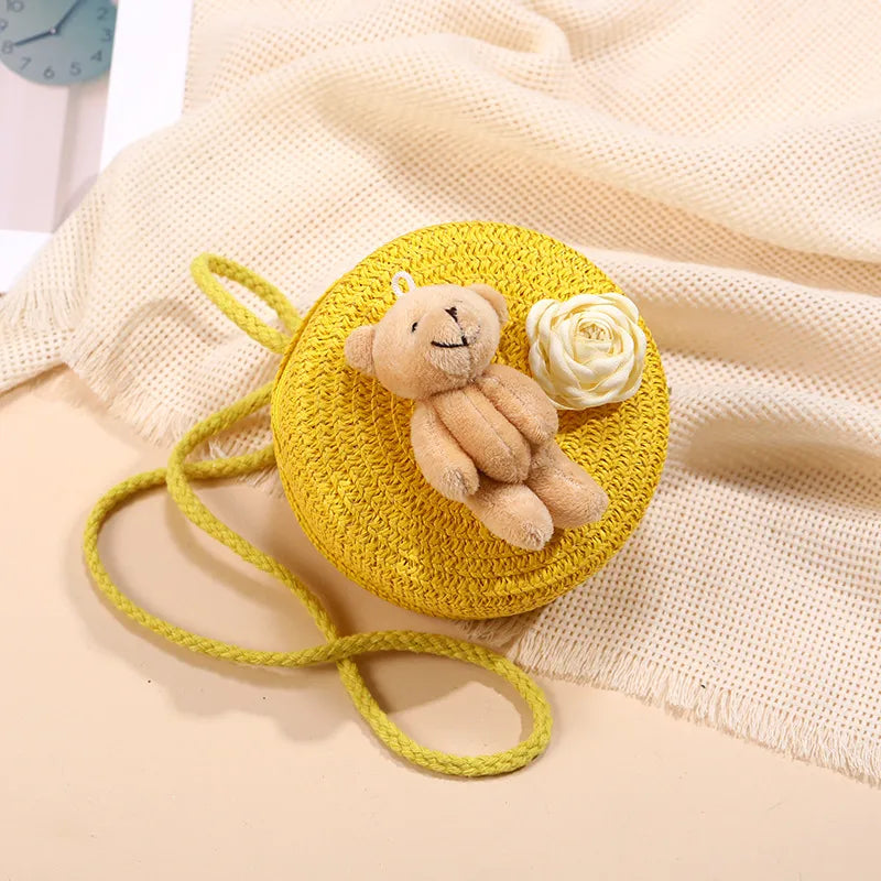 Straw Island Beach Woven Bag Women  New Popular Bag Seaside Straw Bag Cute Kid's Messenger Bag