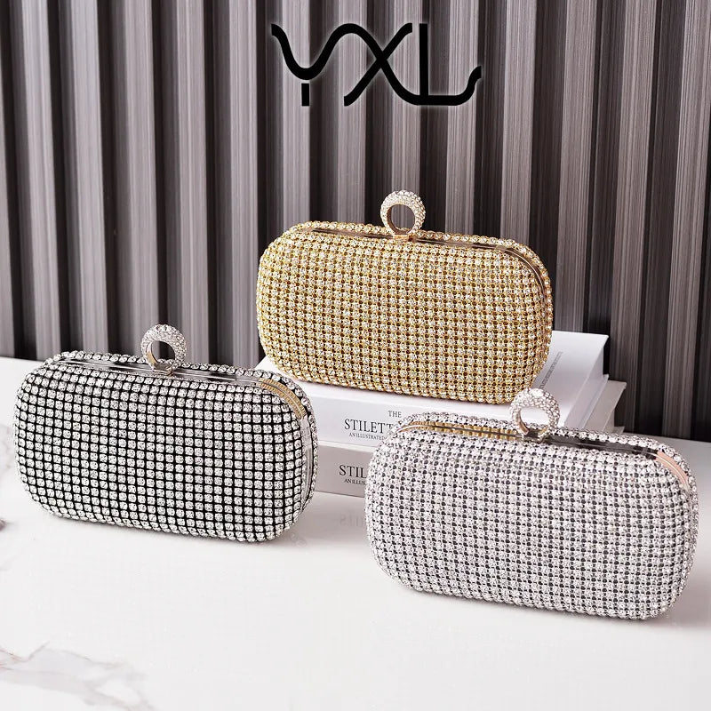 Silver Black Gold Polyester Solid Color Oval Evening Bags