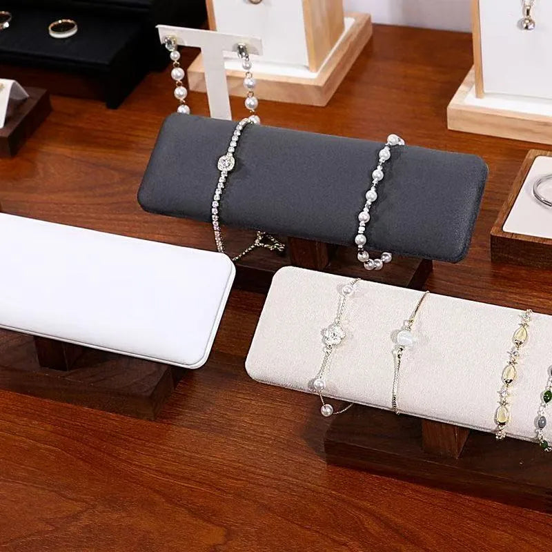 Modern Minimalist Walnut Wooden Bracelet Watch Display Stand Jewelry Storage Organizer Chain Link Accessory Showcase Holder