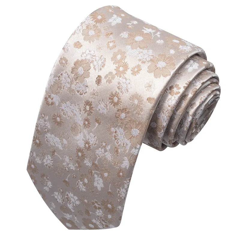 business formal solid color cashew nuts flower polyester yarn men's tie