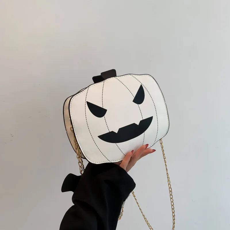 Halloween Funny Pumpkin Bag  New Fashion Color Contrast Personalized Creative Trendy One-Shoulder Women's Bag Cartoon Crossbody Bag
