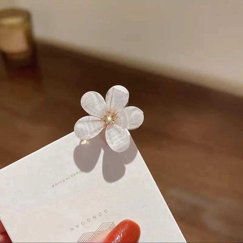 women's sweet flower alloy resin plating inlay rhinestones hair clip