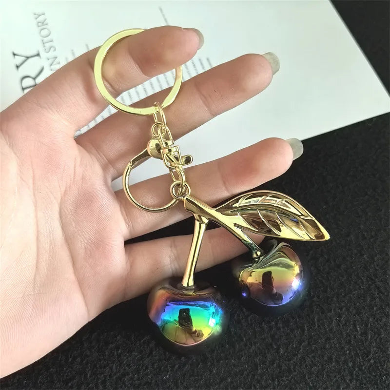 1 Piece Cute Modern Style Cherry Alloy Resin Women's Bag Pendant Keychain