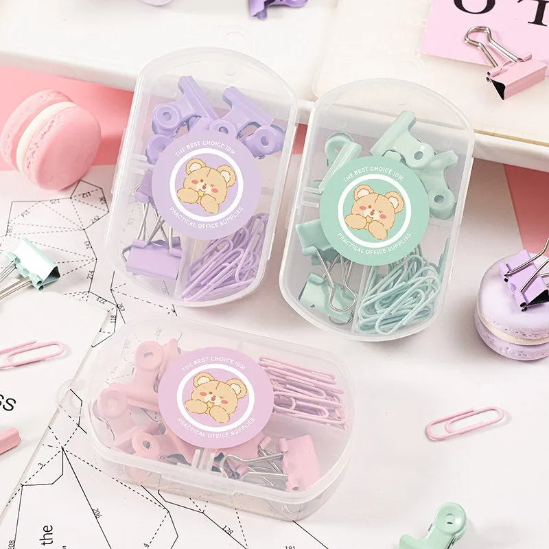 macaron color student stationery set creative drawing pin binding combination