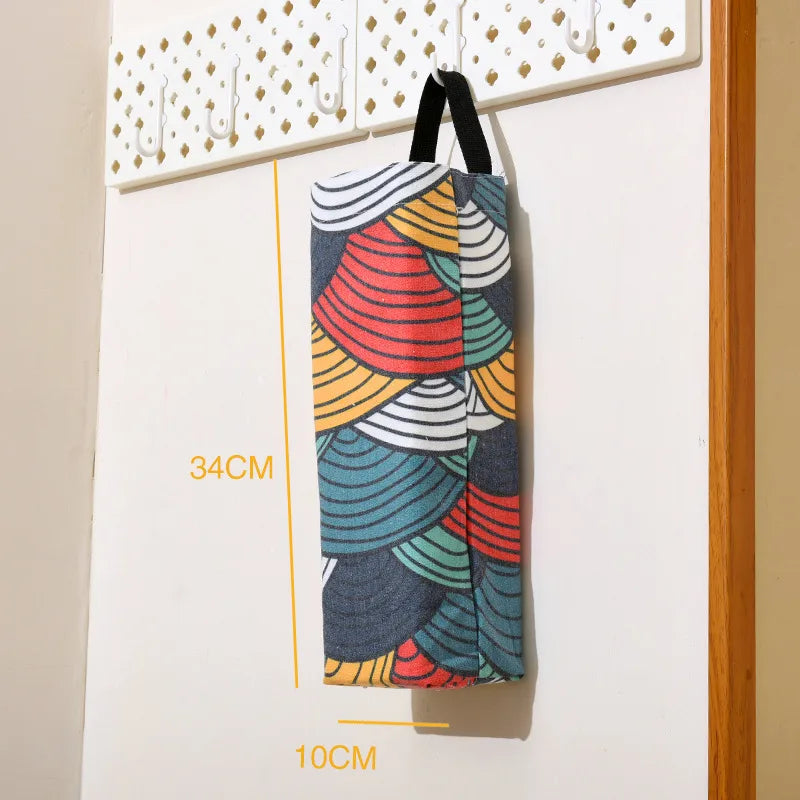 Japanese Style Leaves Plaid Butterfly Polyester storage bag