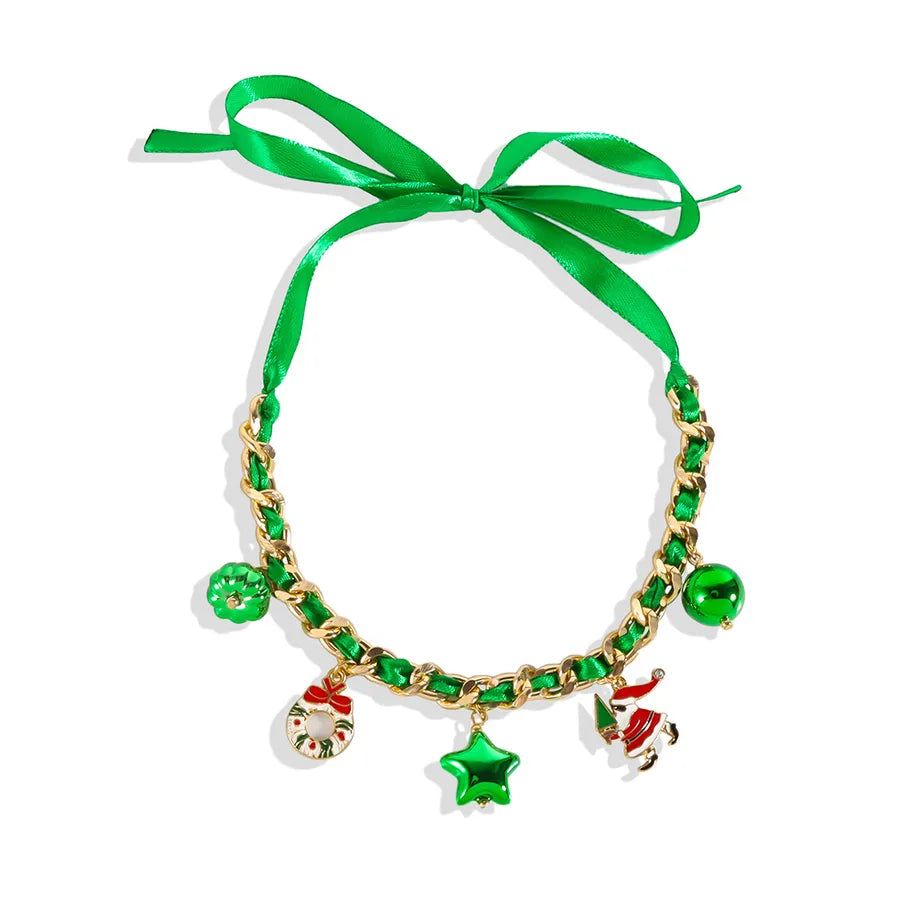 Fashionable Christmas Gift Santa Claus Pendant Necklace Trendy  Christmas Snowflake Creative Clavicle Chain