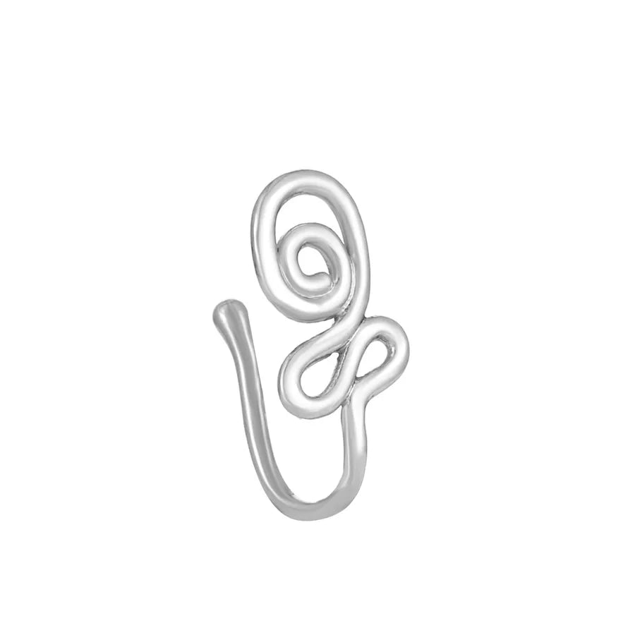 fashion creative copper perforation-free u-shaped nasal splint piercing butterfly flower snake-shaped fake nose studs