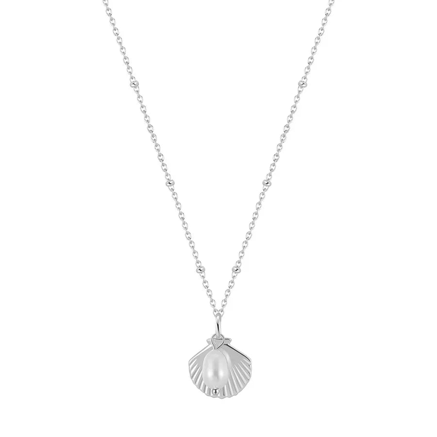 925 Sterling Silver Freshwater Pearl cable chain Plating Geometric Double Layer Necklaces Pendant Necklace Necklace