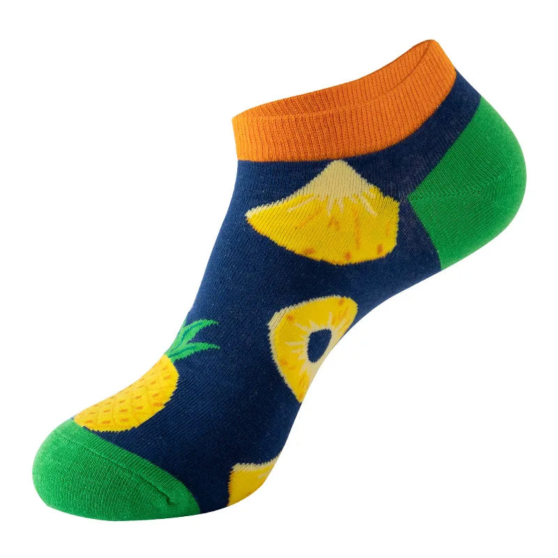 Unisex Cute Modern Style Fruit Strawberry Watermelon Cotton Ankle Socks A Pair