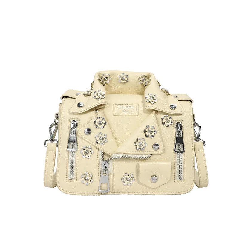 Women's Medium Pu Leather Clothes Streetwear  Square Zipper Crossbody Bag