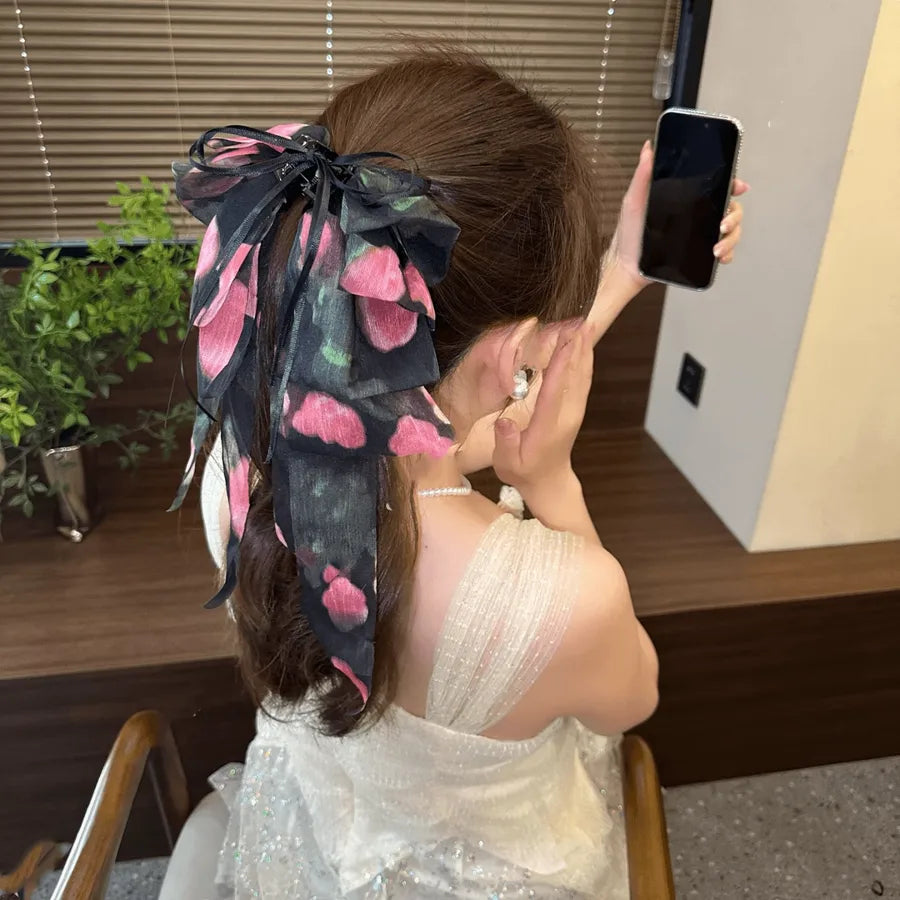 Casual Elegant Sweet Women's Ditsy Floral Bow Knot Synthetics Cloth Hair Claws