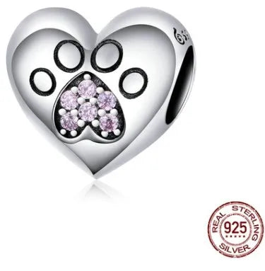 1 Piece 925 Sterling Silver Rhinestones Heart Shape Jewelry Accessories