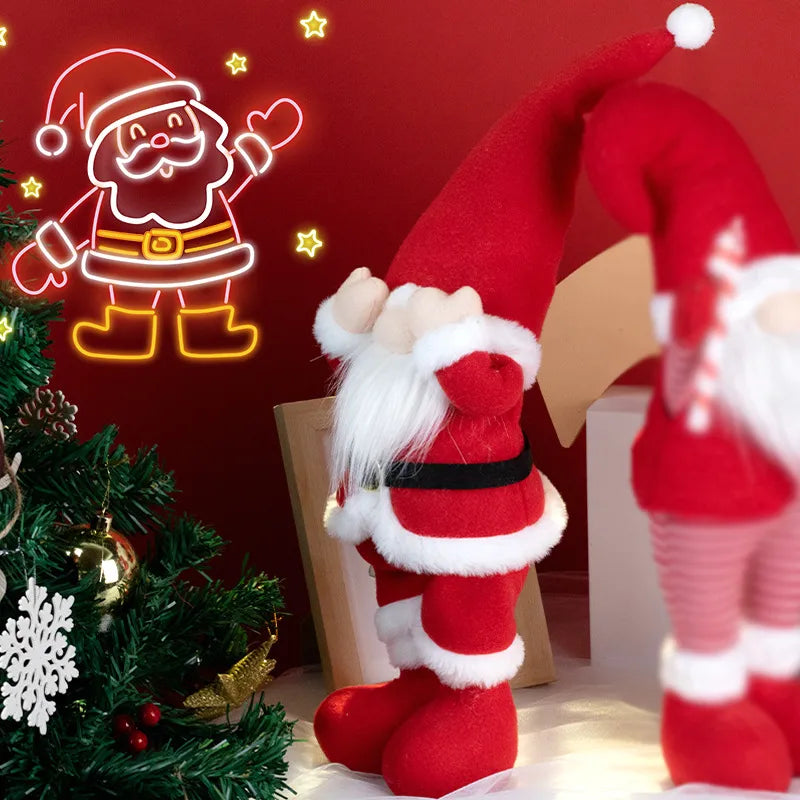 Christmas Decorative Rudolph The Reindeer Extendable Doll Cover Face Style No Face Old Man Doll Modern Art Minimalist Style Polyester Material