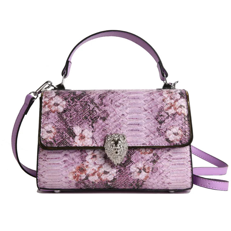 High-Grade Lion's Head Magnetic Snap Bag for Women  New Retro and Fashion All-Matching Shoulder Crossbody Small Square Bag
