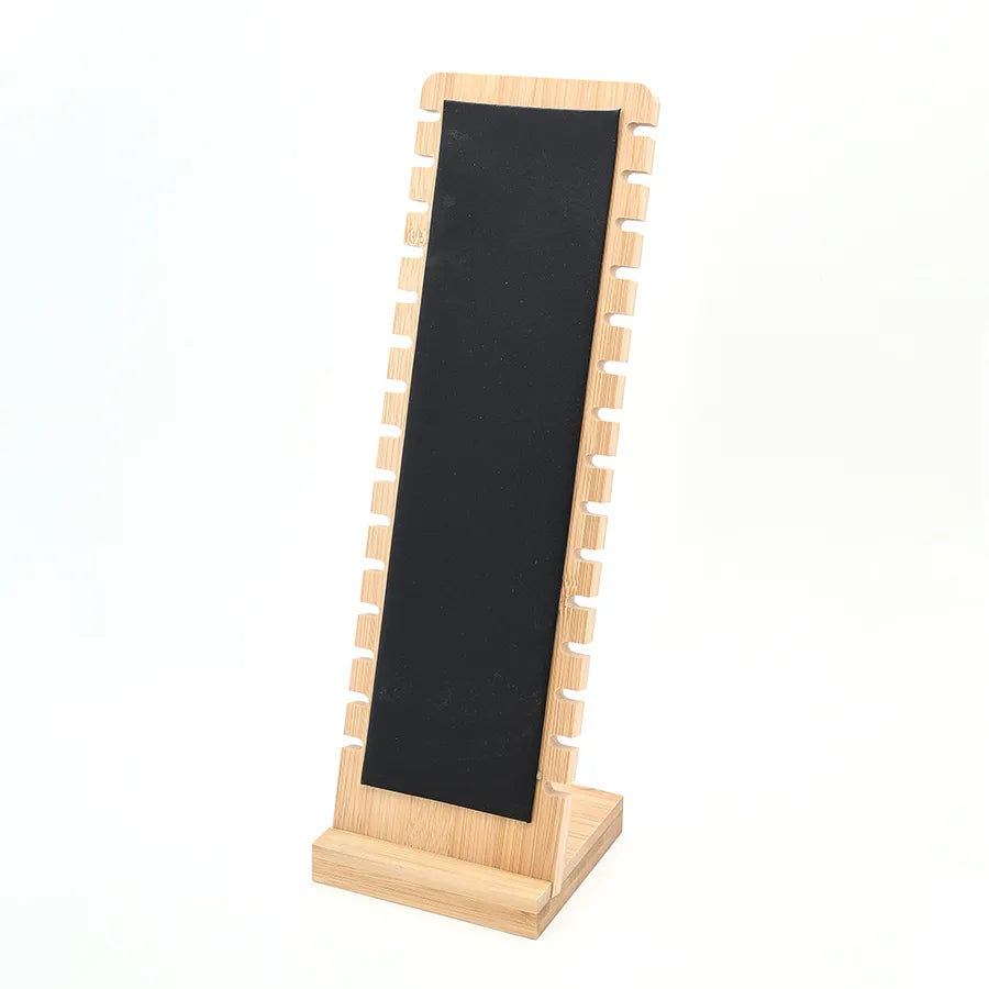 1 Pc/Package PU Leather Bamboo Flannel Handmade Simple Style Korean Style Simple Solid Color Rectangle Jewelry Display Jewelry Rack